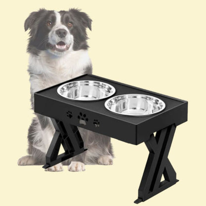 Elevated dog bowls, 3 adjustable heights 