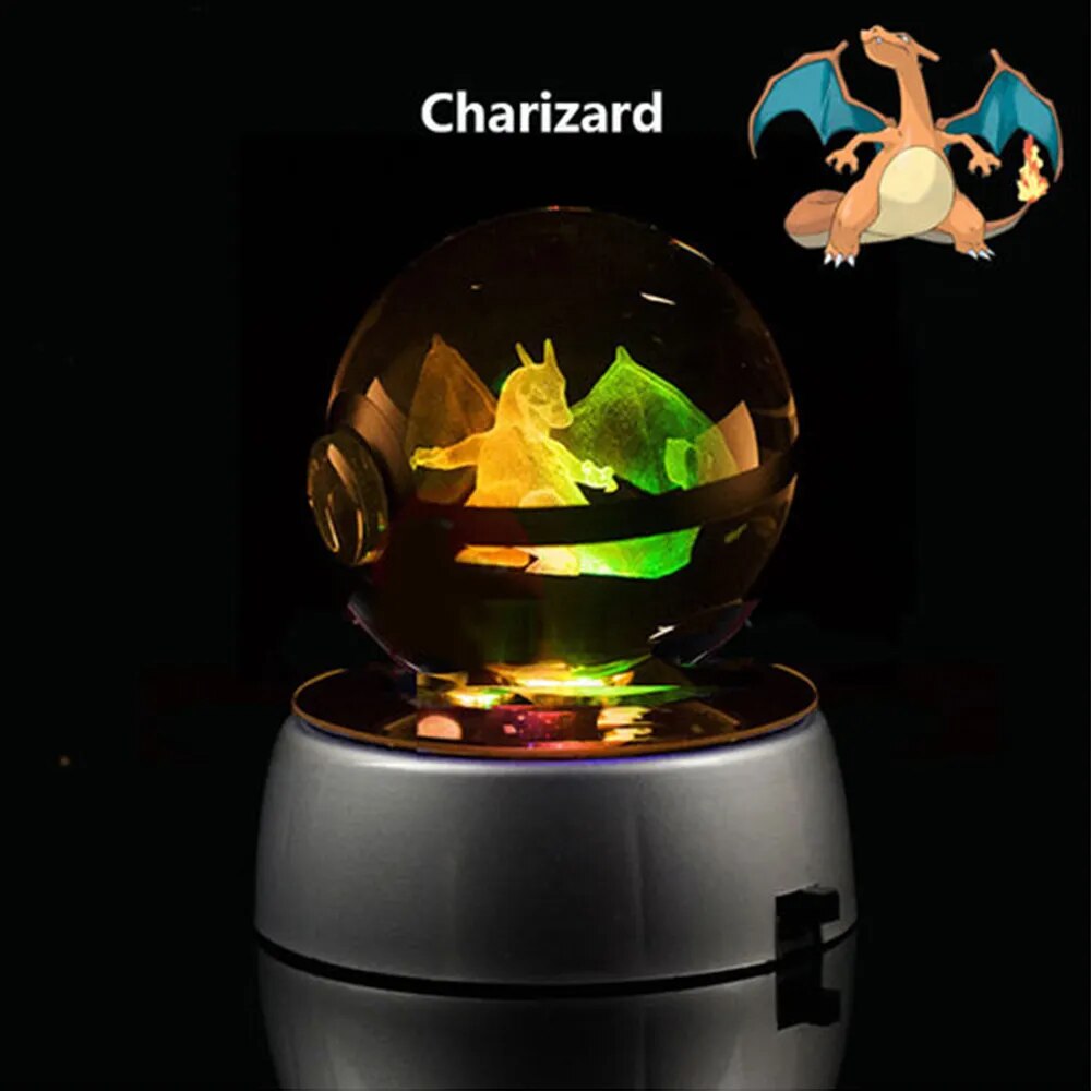 CRYSTAL 3D POKEMON LED Ball 8CM