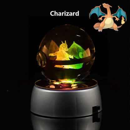 Bola CRISTAL 3D POKEMON LED 8CM