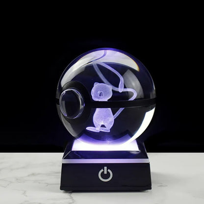 Bola CRISTAL 3D POKEMON LED 8CM