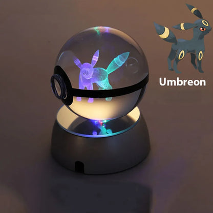 CRYSTAL 3D POKEMON LED Ball 8CM